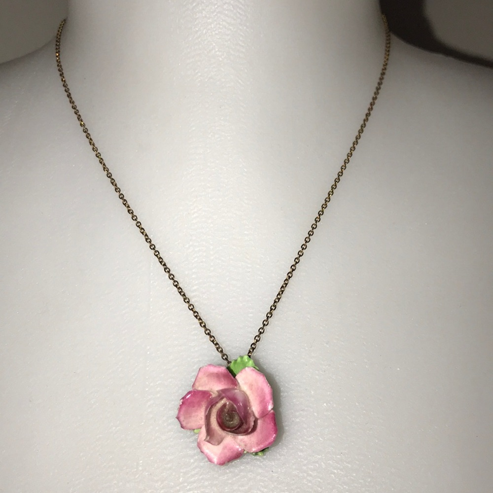 Staffordshire Rose Pendant Necklace